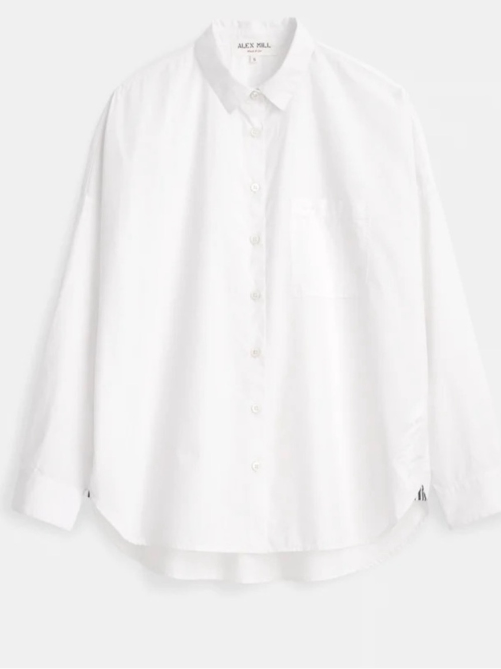 Alex Mill Button Down Long Sleeve White Oversized Bobby Shirt XL
